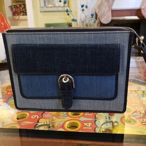Michael Kors denim wrislet/clutch